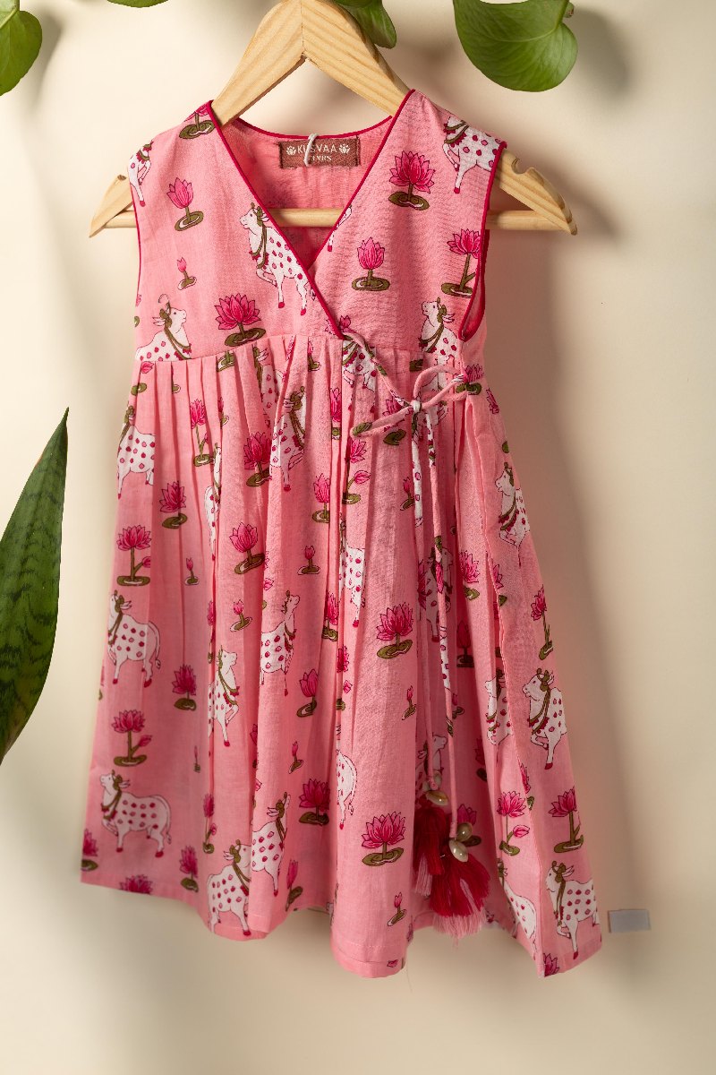 Image for Kusvaa Grw079 Riba Cotton Girls Frock Front