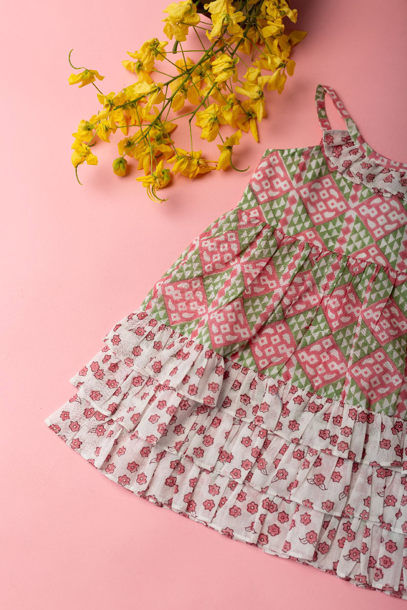 Image for Kusvaa Grw080 Shibanshi Cotton Girls Frock Closeup