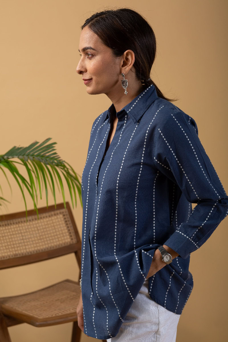 Image for Kusvaa Shk028 Deepanshi Handloom Cotton Short Kurti Side