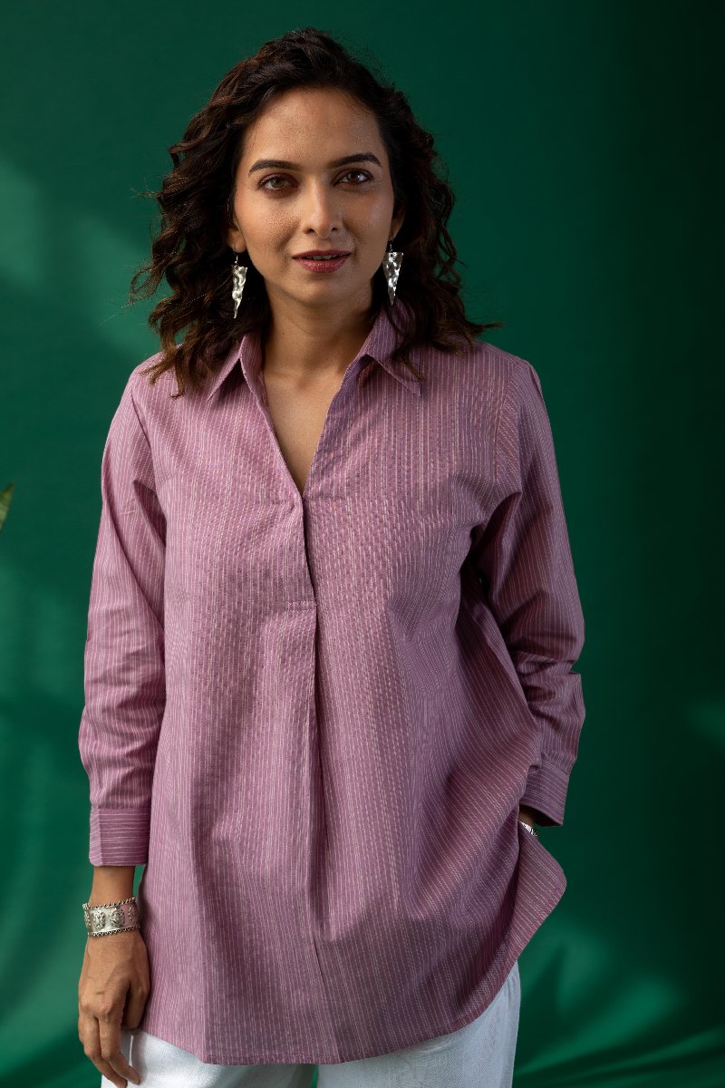 Image for Kusvaa Shk029 Brinda Handloom Cotton Short Kurti Front