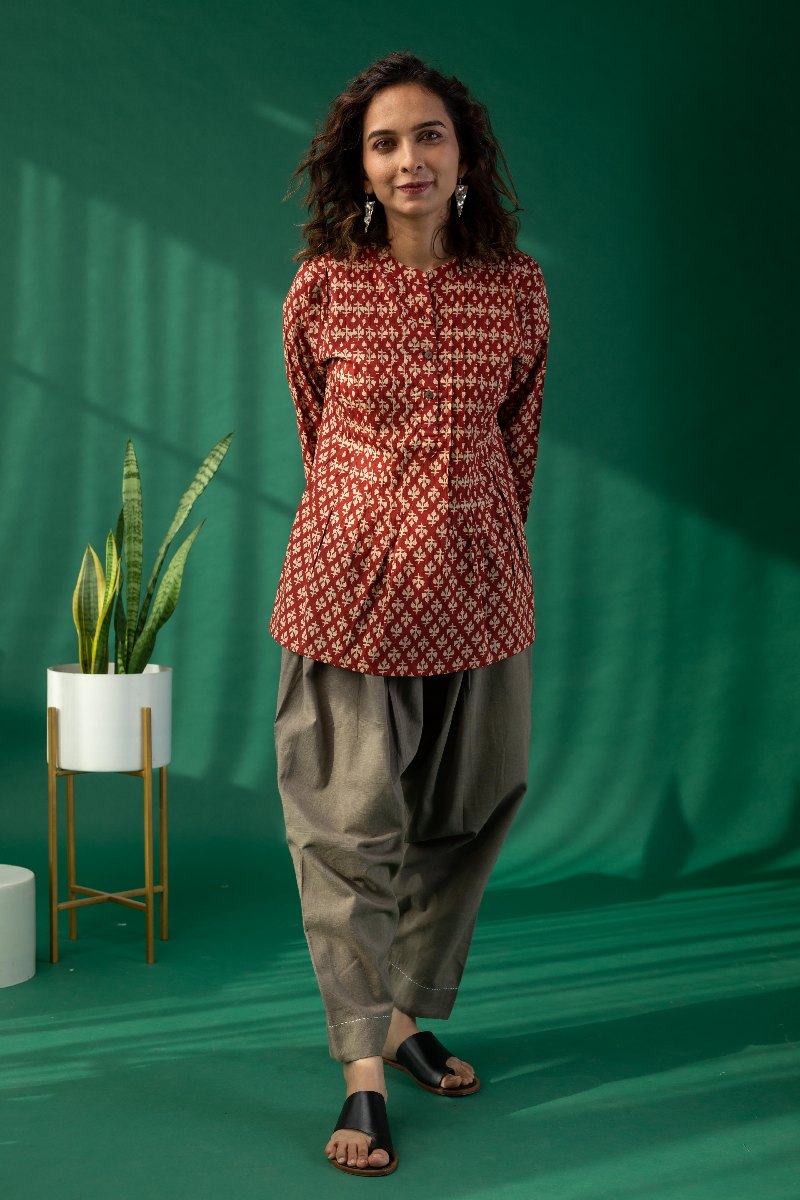 Image for Kusvaa Shk033 Devangi Cotton Short Kurti Front