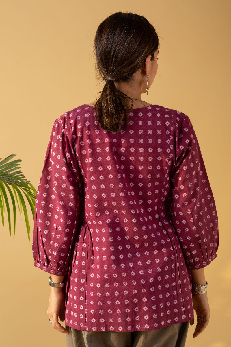 Image for Kusvaa Shk035 Trishona Cotton Short Kurti Back