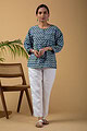 Image for Kusvaa Shk038 Darshana Cotton Short Kurti Closeup