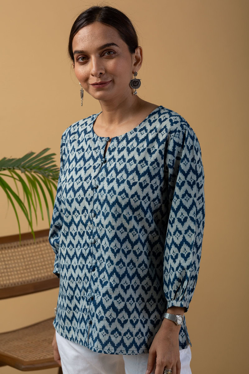 Image for Kusvaa Shk038 Darshana Cotton Short Kurti Pocket