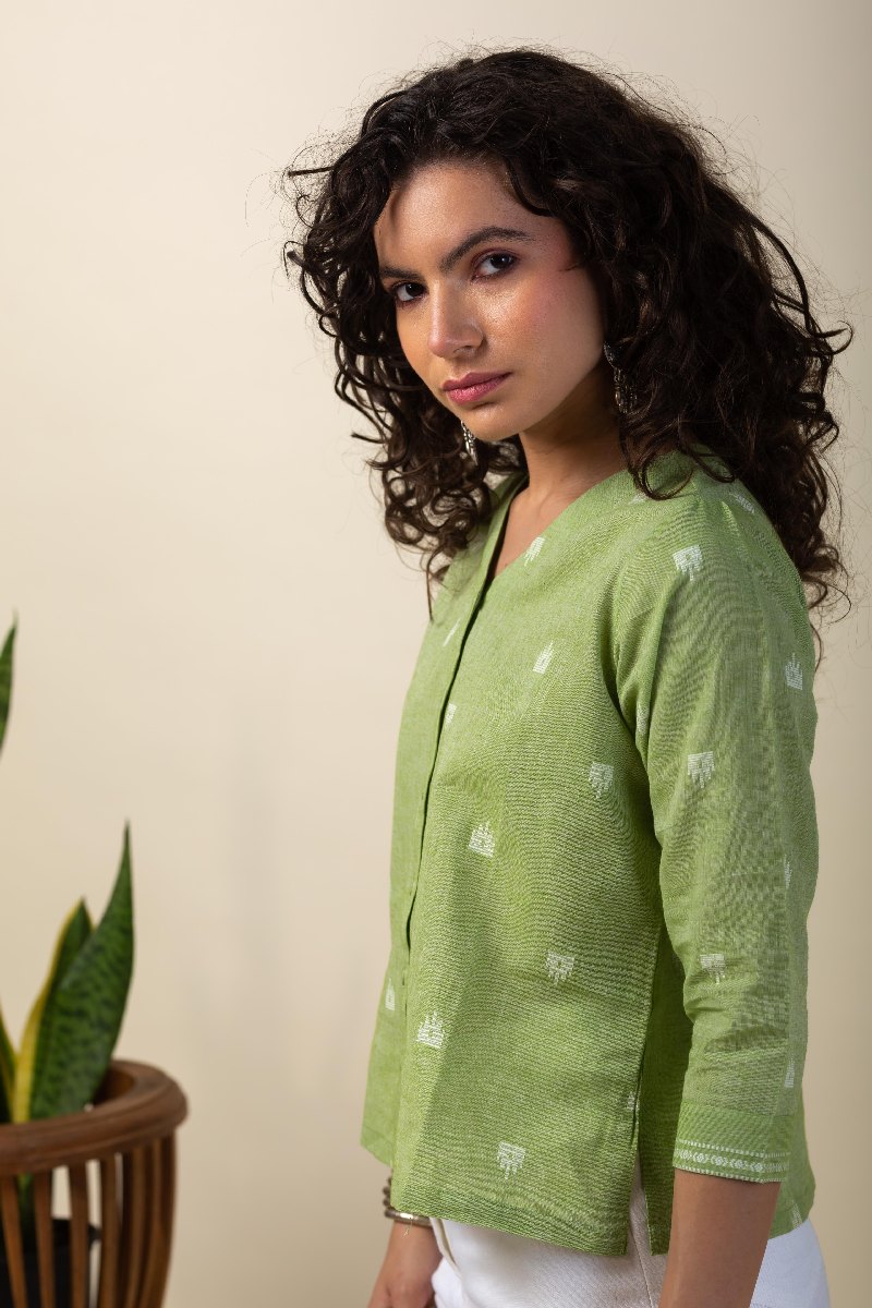 Image for Kusvaa Shk039 Neelakshi Handloom Cotton Short Kurti Side