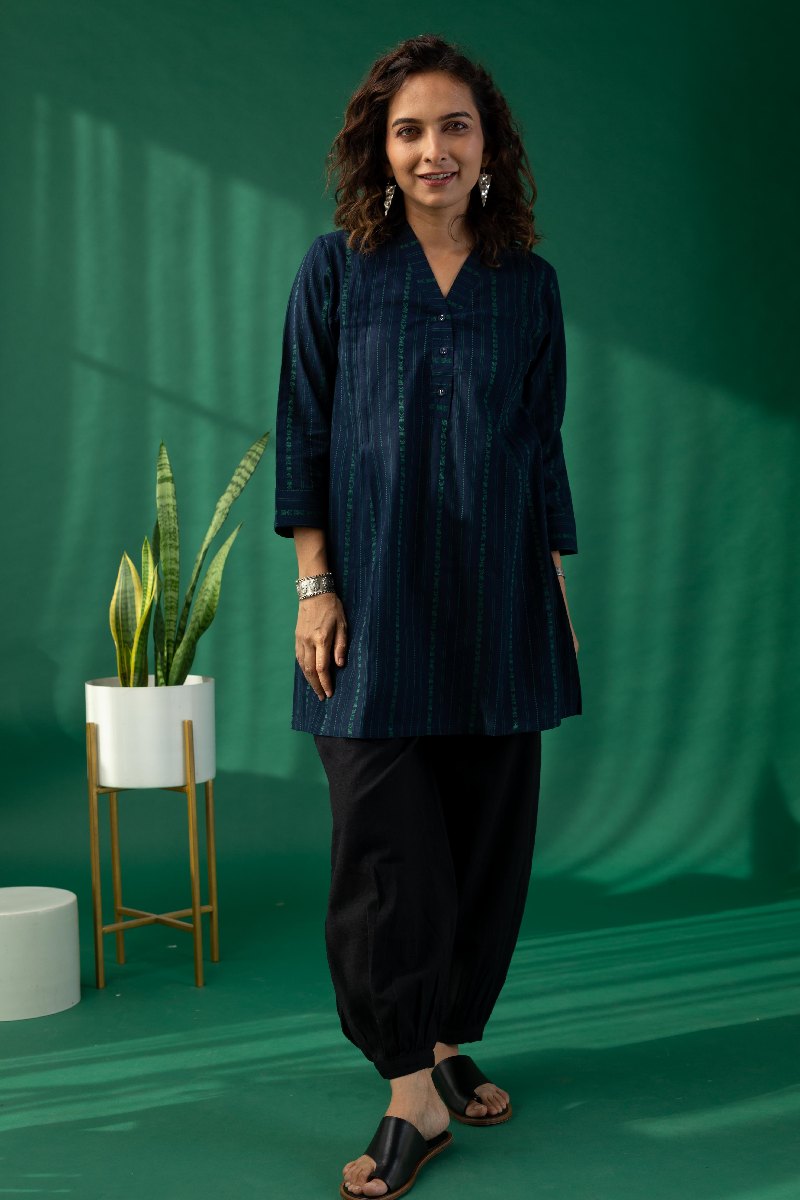 Image for Kusvaa Shk042 Hamsika Handloom Cotton Short Kurti Front