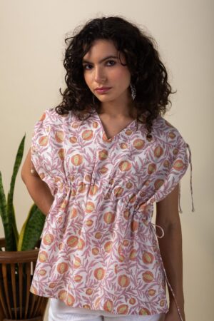 Image for Kusvaa Shkaf002 Anvika Handblock Cotton Kaftan Featured