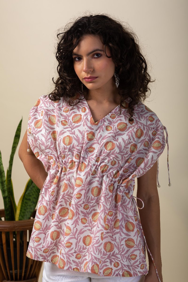 Image for Kusvaa Shkaf002 Anvika Handblock Cotton Kaftan Featured