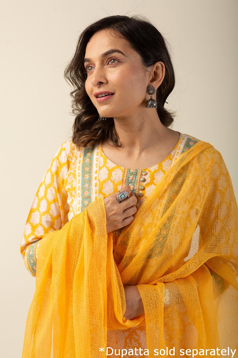 Image for Kusvaa Wkr165 Nadia Cotton Handblock Kurta Featured