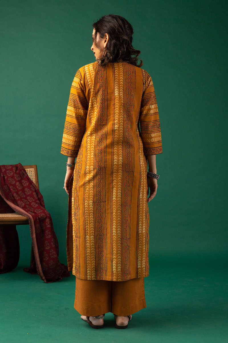 Image for Kusvaa Wkr168 Adivi Cotton Straight Kurta Back