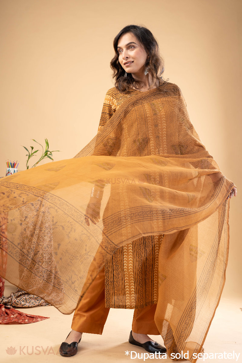 Image for Kusvaa Wkr168 Adivi Cotton Straight Kurta Side New