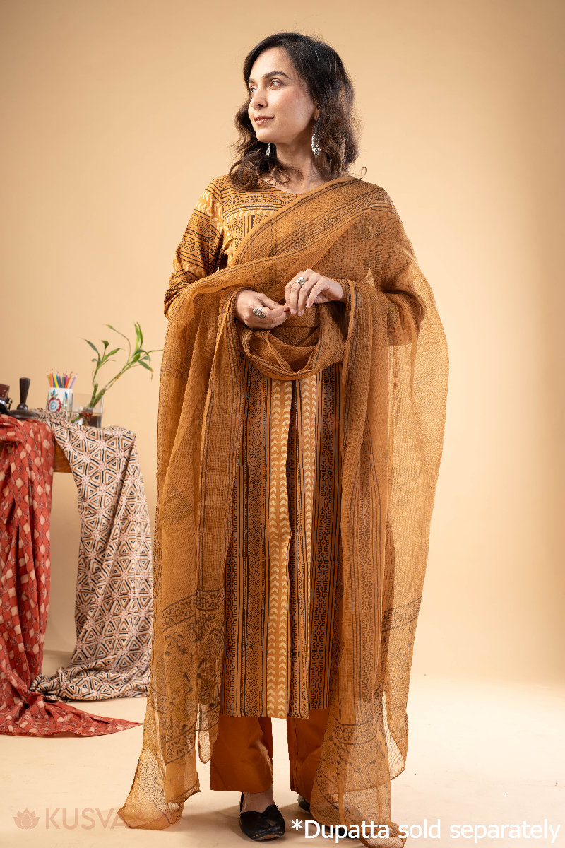 Image for Kusvaa Wkr168 Adivi Cotton Straight Kurta Sleeves New