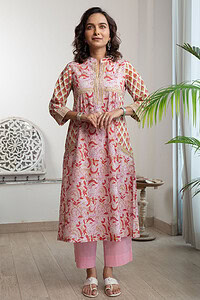 Image for Kusvaa Wkr169 Vidushi Cotton A Line Kurta Side