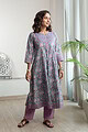 Image for Kusvaa Wkr171 Swara Cotton Handblock A Line Kurta Neck