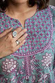 Image for Kusvaa Wkr171 Swara Cotton Handblock A Line Kurta Sleeves