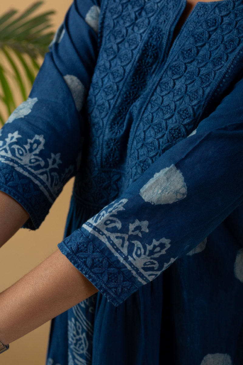 Image for Kusvaa Wkr175 Chitrali Cotton Block Print Kurta Back