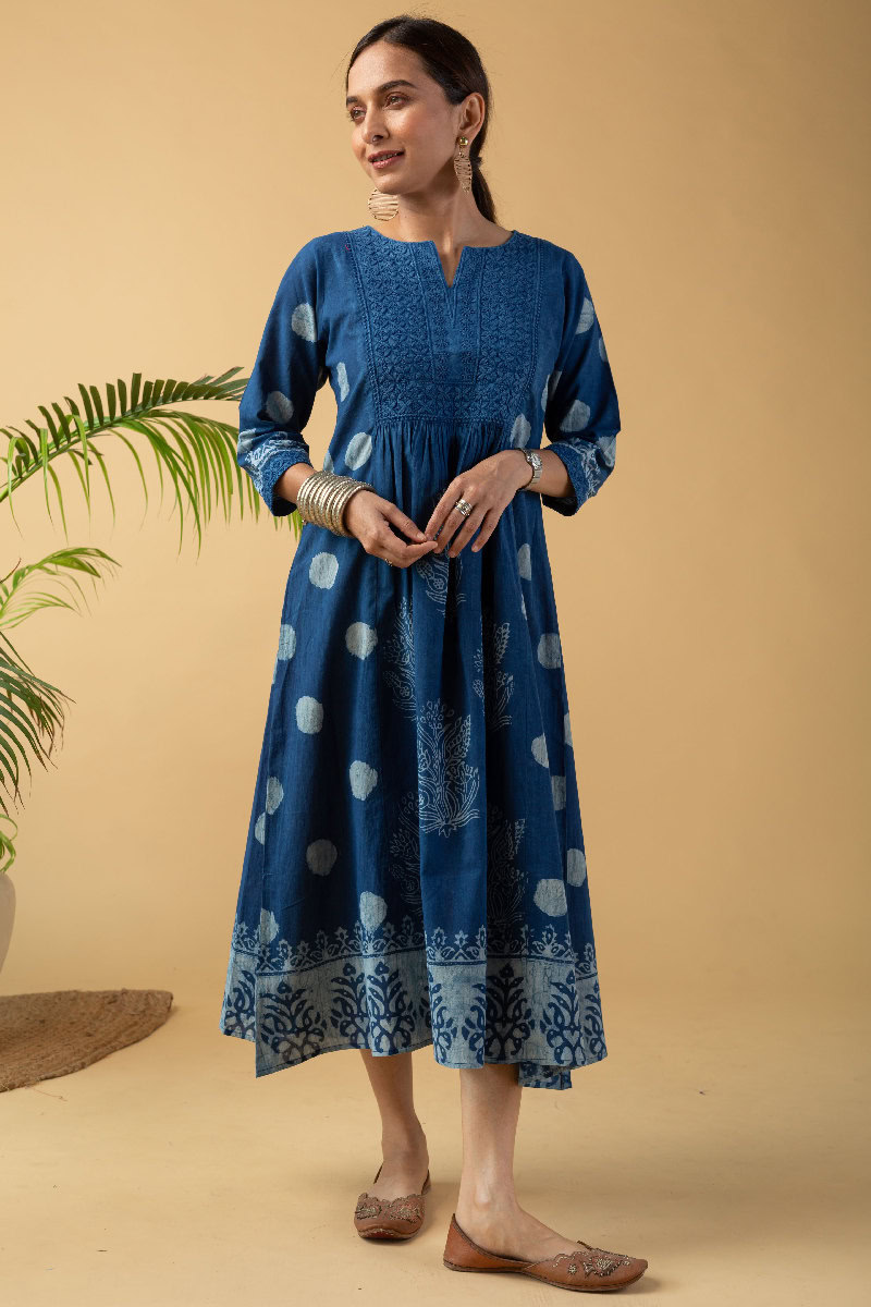 Image for Kusvaa Wkr175 Chitrali Cotton Block Print Kurta Front