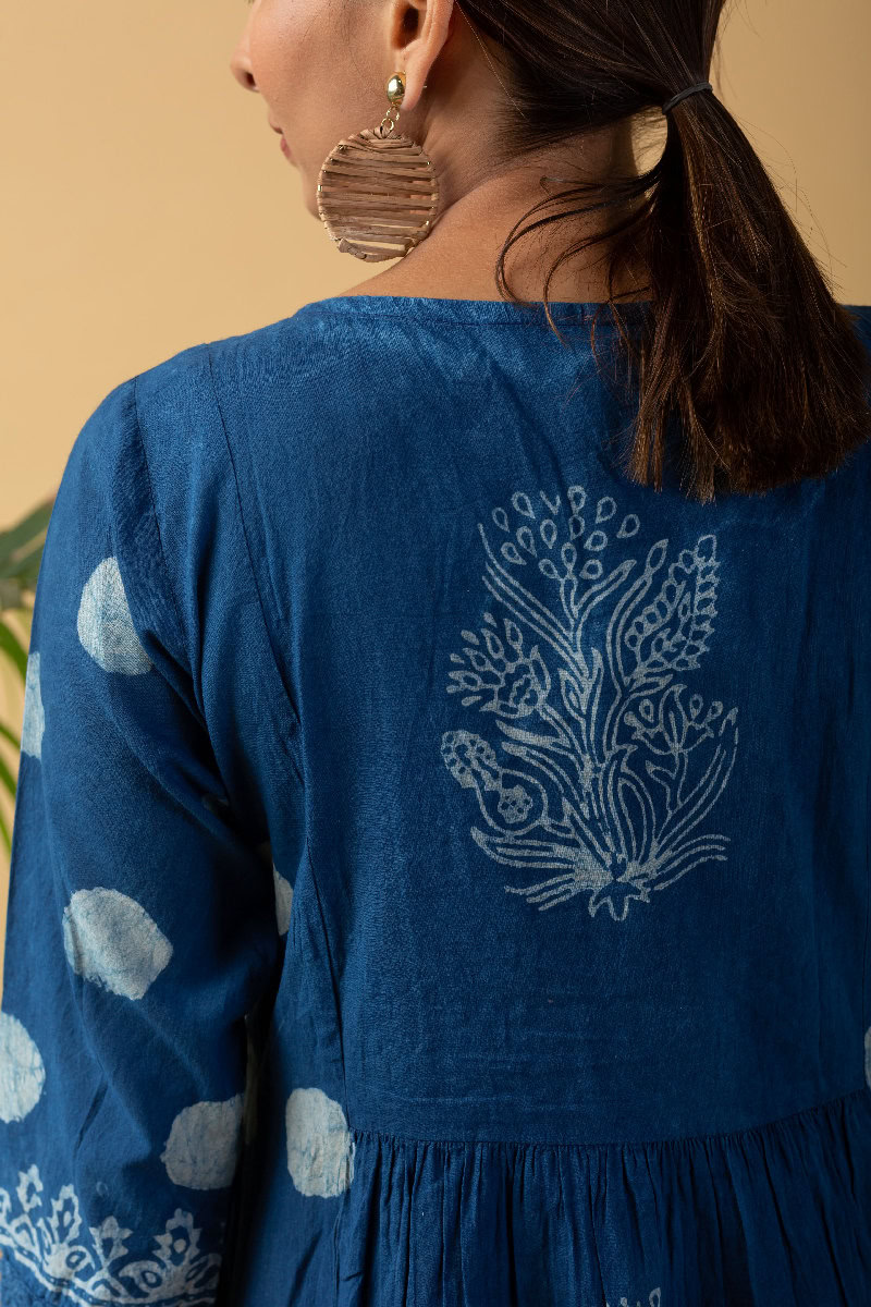 Image for Kusvaa Wkr175 Chitrali Cotton Block Print Kurta Pocket