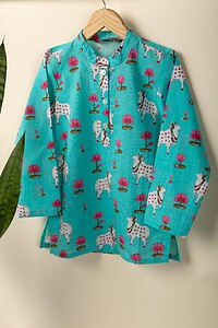 Image for Kusvaa Byw035 Advait Cotton Boys Kurta Pant Set Back