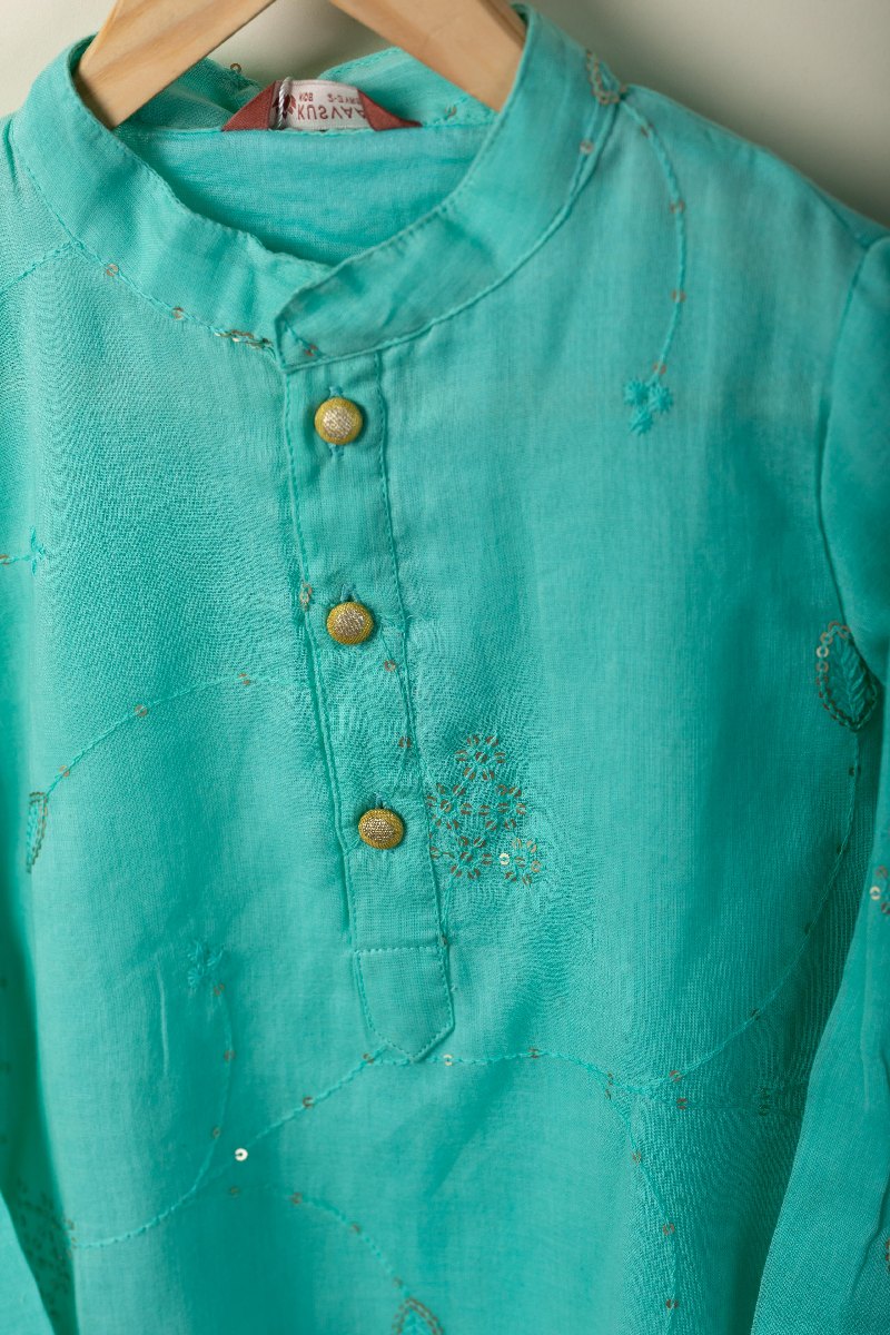 Image for Kusvaa Byw038 Ashvik Cotton Boys Kurta Pant Set Side