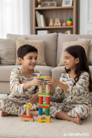 Image for Kusvaa Byw039 Kaustav Cotton Kids Lounge Wear Model