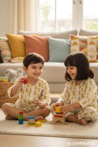 Image for Kusvaa Byw042 Devvrat Cotton Kids Lounge Wear Model