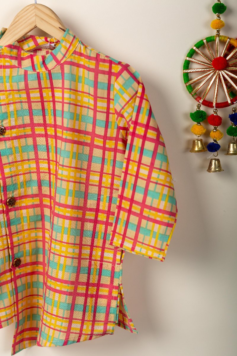 Image for Kusvaa Byw045 Hemanshu Cotton Boys Kurta Side