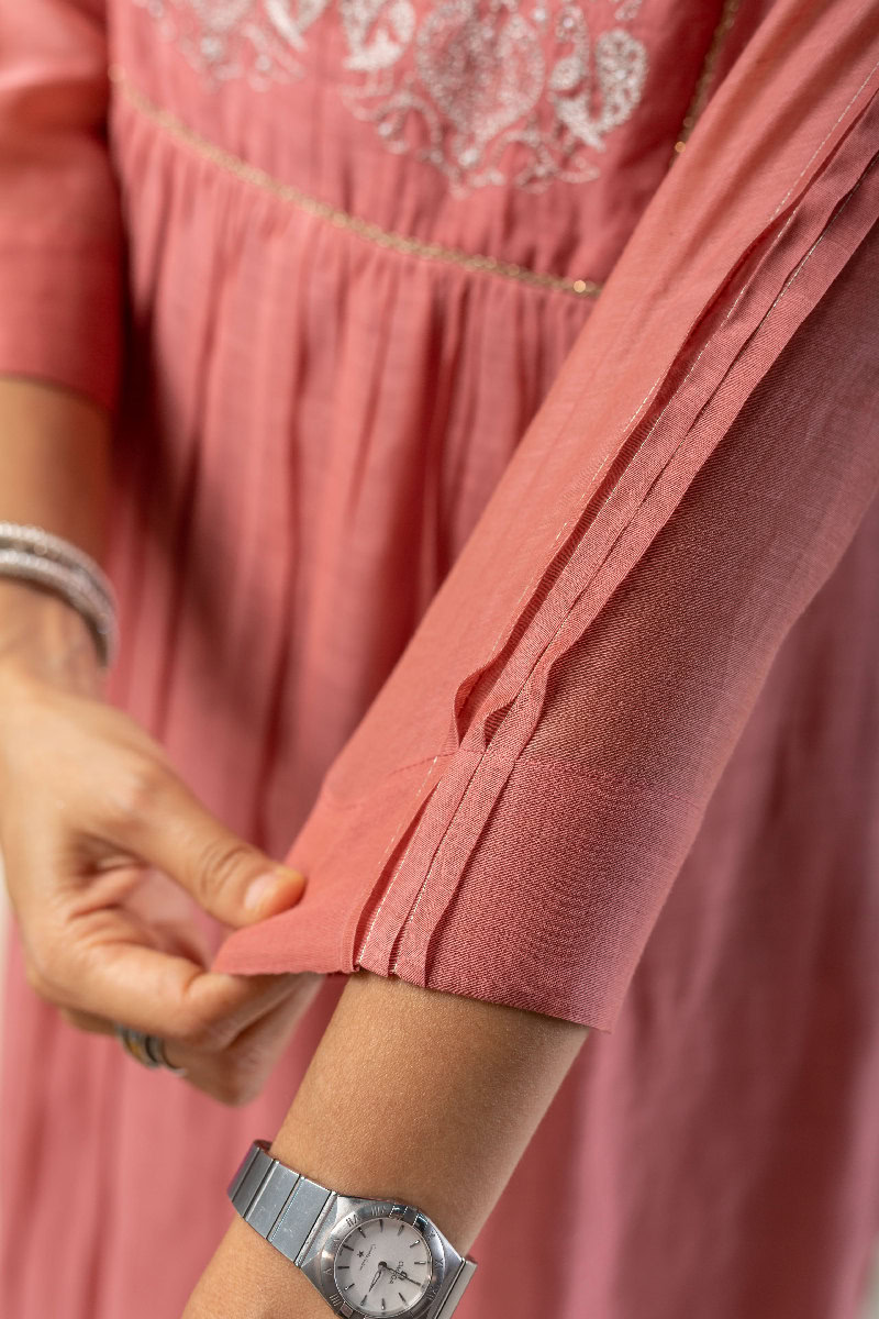 Image for Kusvaa Cood099 Srijachanderi Kurta Pant Set Closeup 6