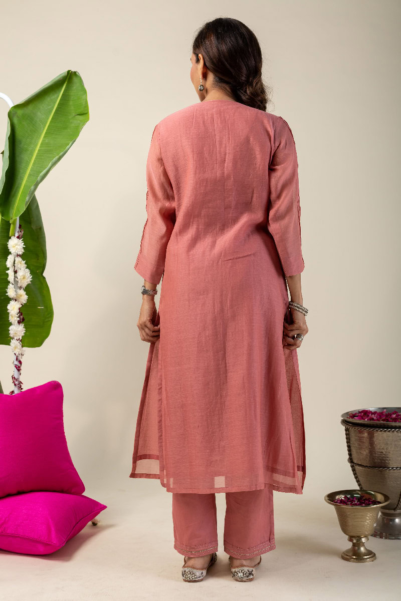 Image for Kusvaa Cood099 Srijachanderi Kurta Pant Set Sleeves