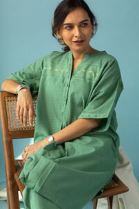 Image for Kusvaa Cood100 Nysa Handloom Cotton Kurta Pant Set Featured