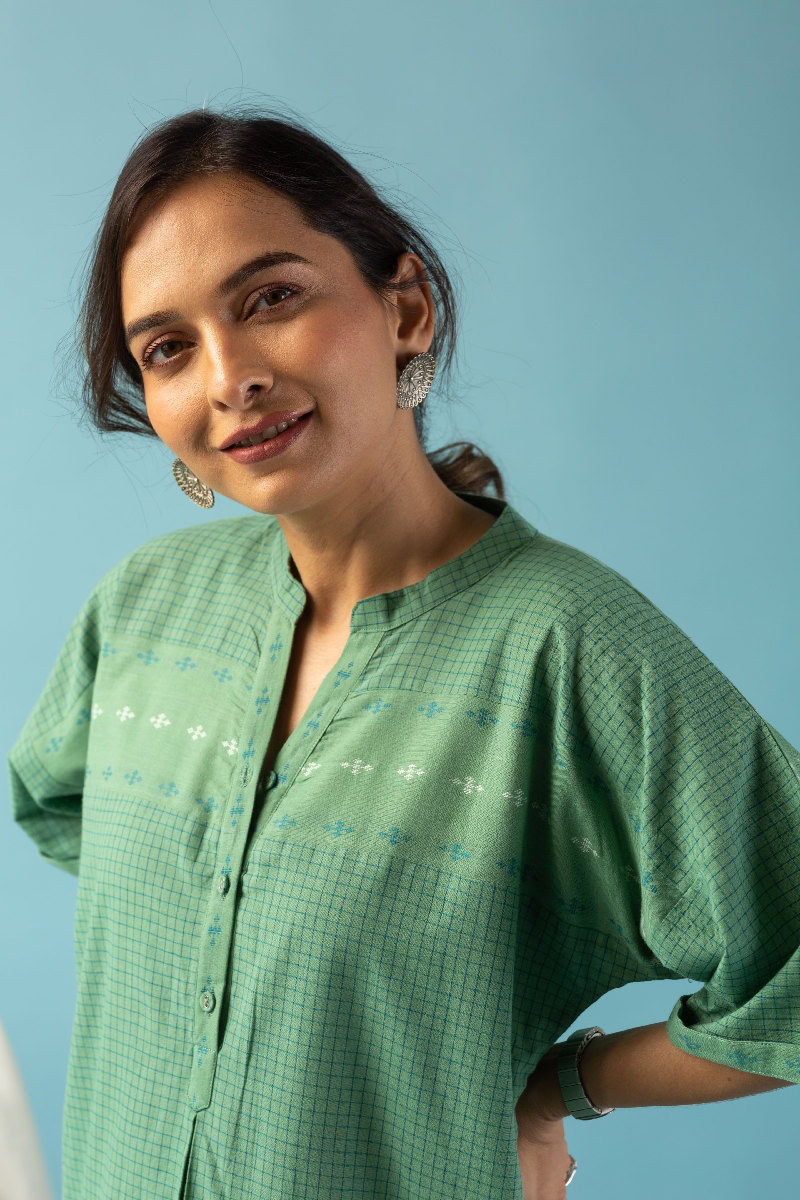 Image for Kusvaa Cood100 Nysa Handloom Cotton Kurta Pant Set Pocket