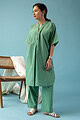 Image for Kusvaa Cood100 Nysa Handloom Cotton Kurta Pant Set Sleeves