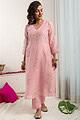 Image for Kusvaa Cood101 Srividya Chanderi Kurta Pant Set Pocket