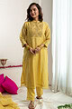 Image for Kusvaa Cood102 Srinaya Chanderi Kurta Pant Set Front