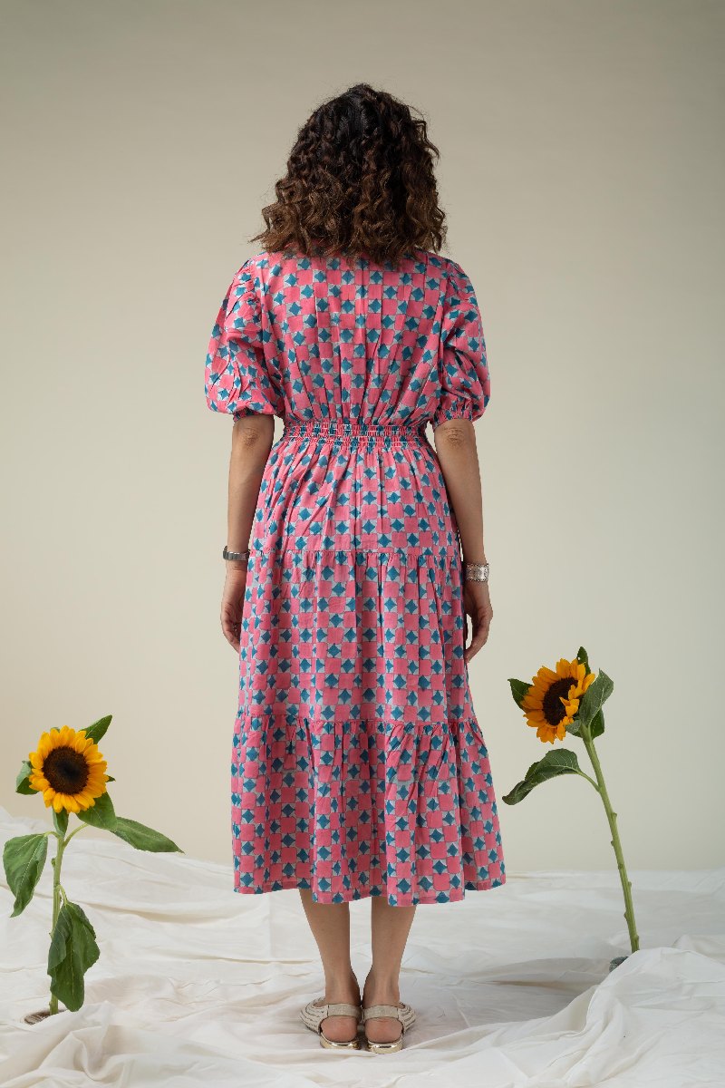 Image for Kusvaa Dr049 Medha Cotton A Line Dress Back