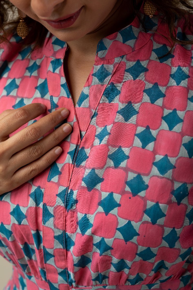 Image for Kusvaa Dr049 Medha Cotton A Line Dress Closeup
