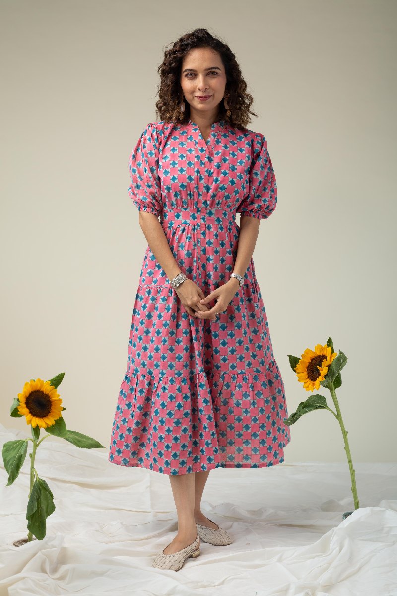Image for Kusvaa Dr049 Medha Cotton A Line Dress Pocket