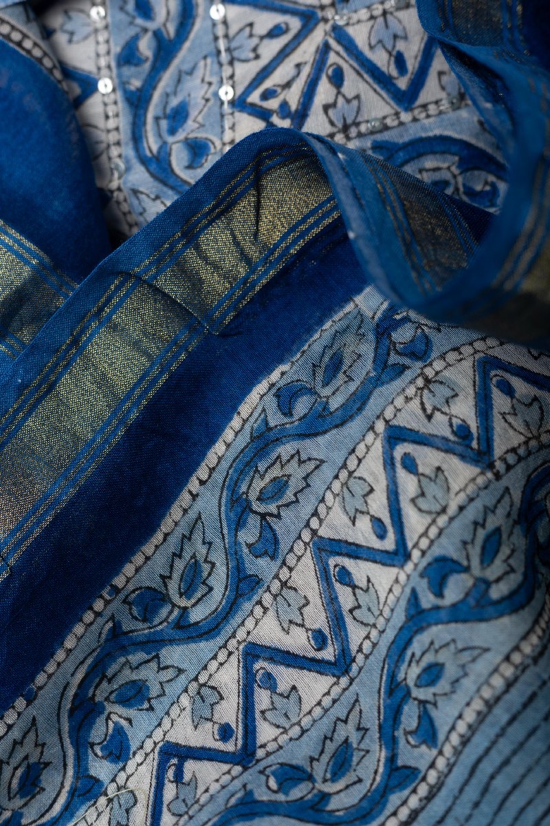 Image for Kusvaa Dup219 Avita Chanderi Dupatta Closeup