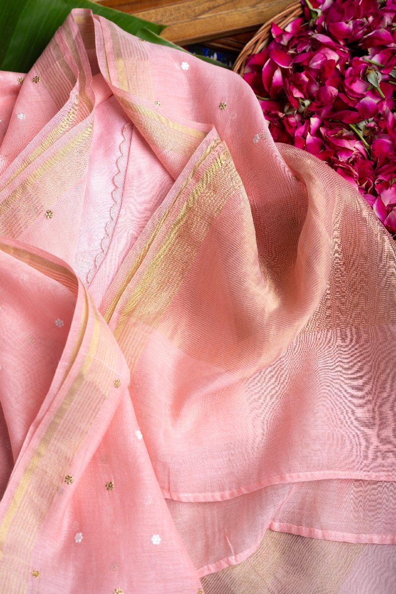 Image for Kusvaa Dup230 Srividya Chanderi Dupatta Closeup 2