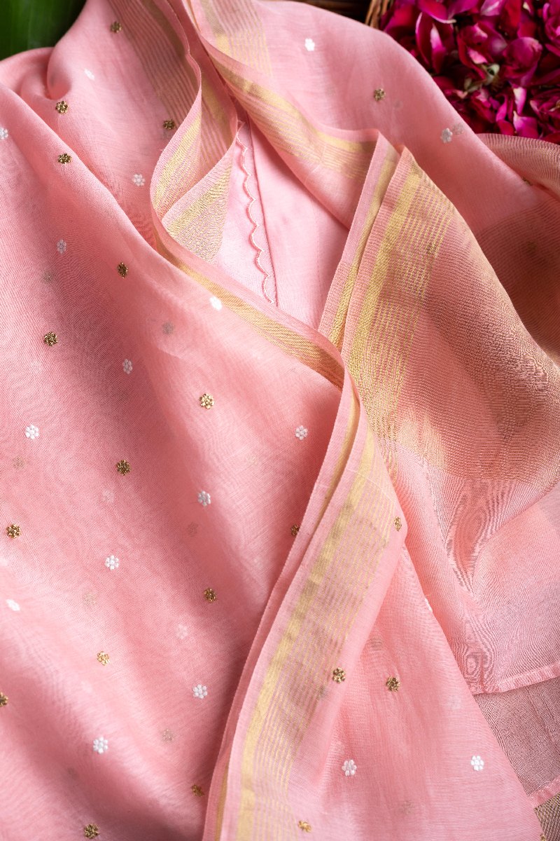 Image for Kusvaa Dup230 Srividya Chanderi Dupatta Closeup