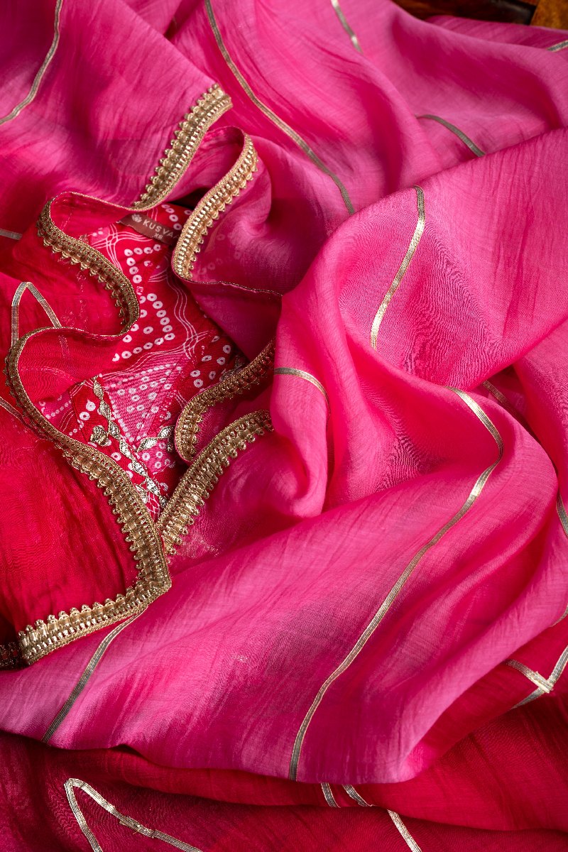 Image for Kusvaa Dup233 Maithaly Chanderi Silk Dupatta Closeup 2