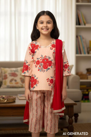 Image for Kusvaa Grw076 Tejasvi Cotton Girls Complete Suit Set Model