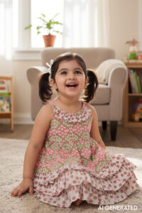 Image for Kusvaa Grw080 Shibanshi Cotton Girls Frock Model