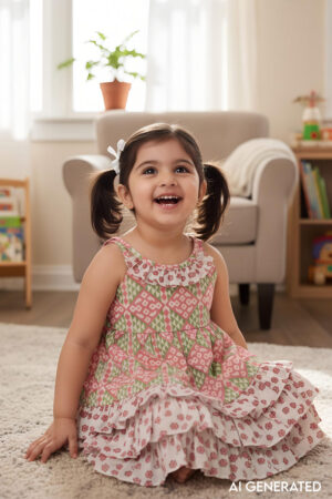 Image for Kusvaa Grw080 Shibanshi Cotton Girls Frock Model