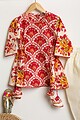 Image for Kusvaa Grw082 Tripti Cotton Girls Kurta Pant Set Sitting