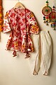 Image for Kusvaa Grw082 Tripti Cotton Girls Kurta Pant Set Sleeves