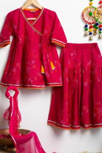 Image for Kusvaa Grw083 Ashwini Cotton Girls Skirt Top And Dupatta Set Featured
