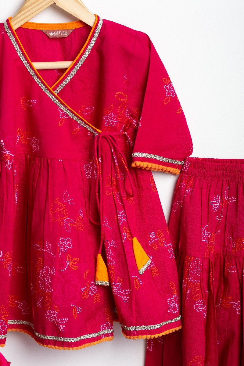 Image for Kusvaa Grw083 Ashwini Cotton Girls Skirt Top And Dupatta Set Side
