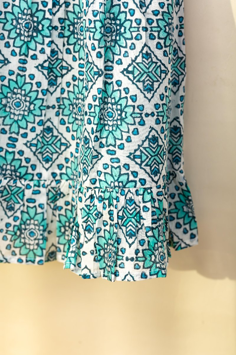 Image for Kusvaa Grw084 Aaira Girls Cotton Frock Closeup