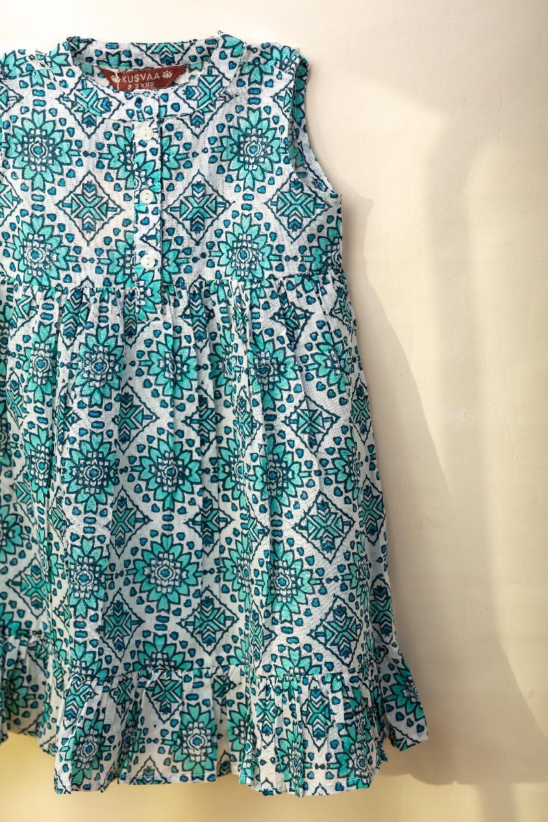 Image for Kusvaa Grw084 Aaira Girls Cotton Frock Front